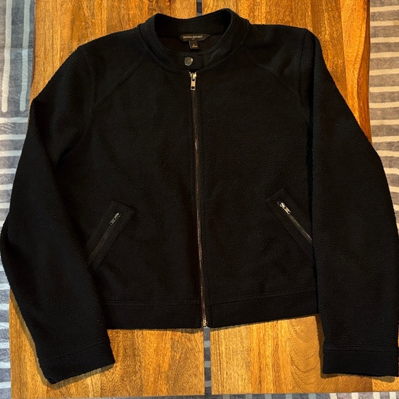 Banana Republic Factory Motorcycle Style Boucle Black Jacket - Picture 1 of 13